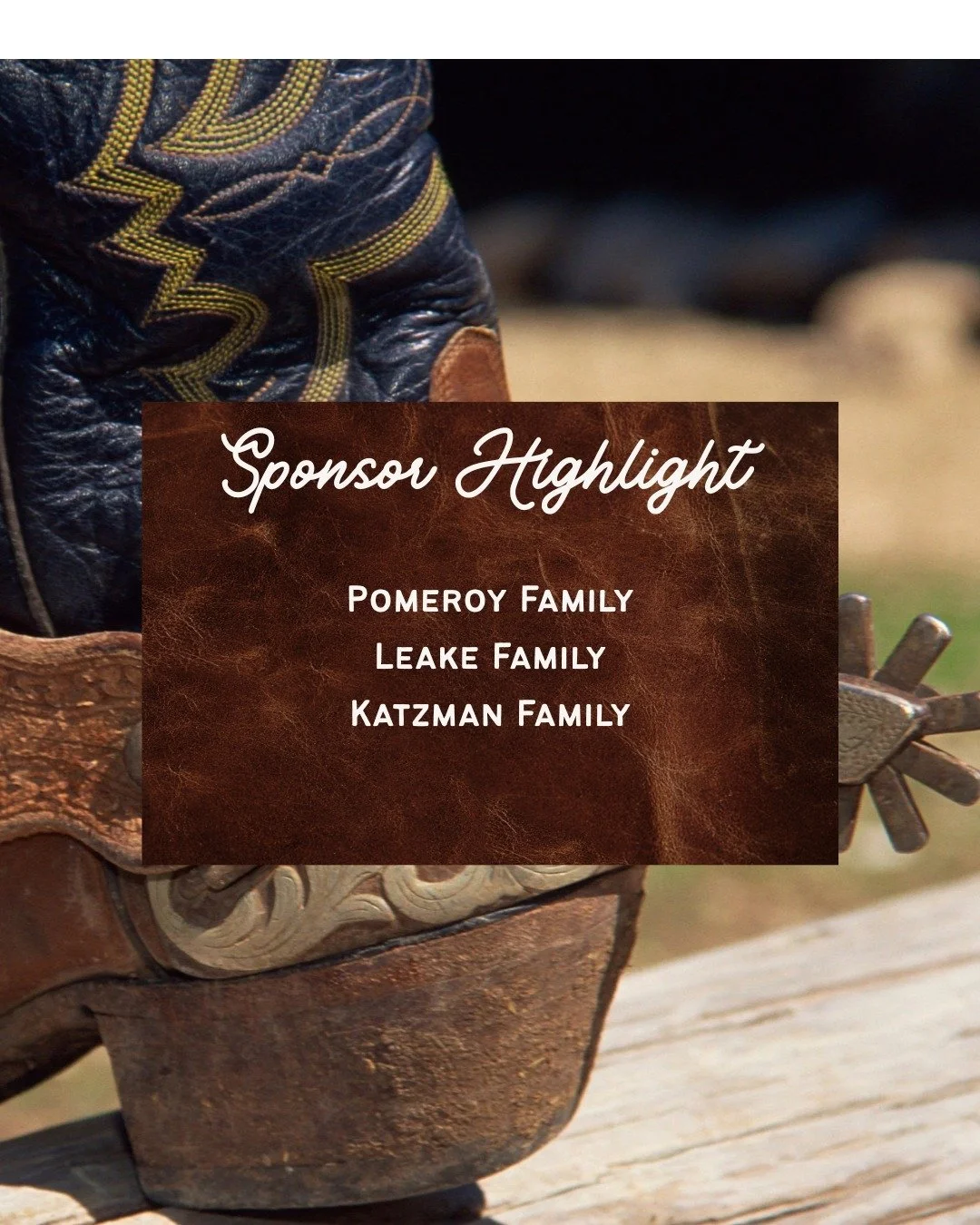 ⭐️ Golden Spur Sponsor Highlight: Pomeroy Family, Leake Family, Katzman Family ⭐️

A big thank you to the Pomeroy, Leake, and Katzman families for their continued support of Merry Mixers and our annual gala to support our Pediatric Patients In Need F