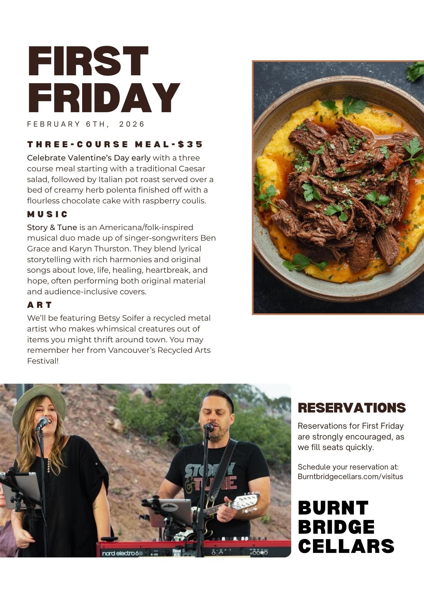 First Friday Dinner & Live Music : Italian Pot Roast