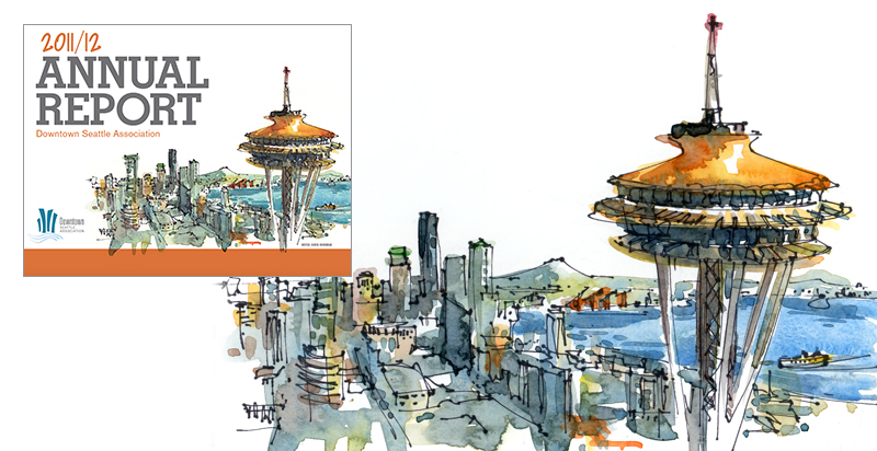   SKETCHES OF SEATTLE ,  DOWNTOWN SEATTLE ASSOCIATION ,&nbsp; Annual Report 