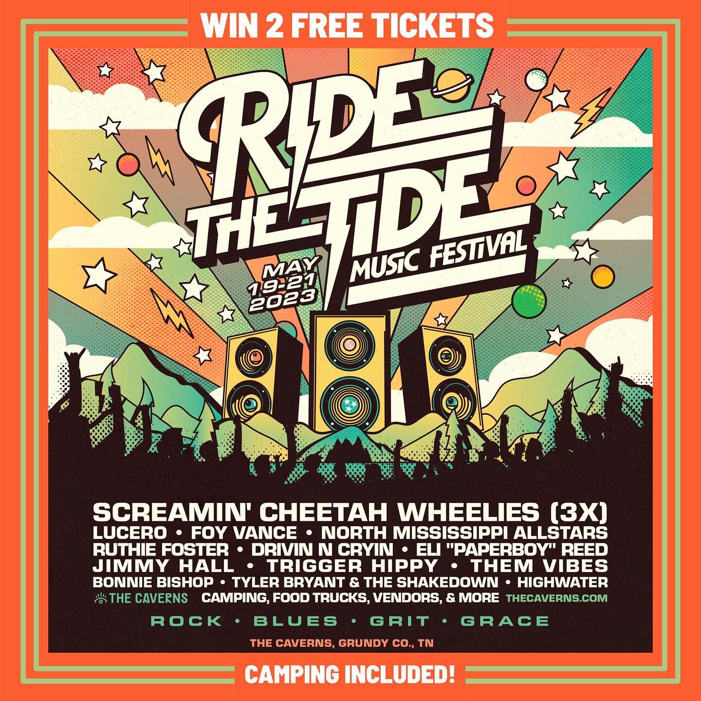 GIVEAWAY ALERT: Win a pair of tickets to Ride The Tide Music Festival on May 19th-21st! I'll be performing Saturday, but these tickets will get you access to all three days of the festival, with camping included. If you haven't been, this venue is in