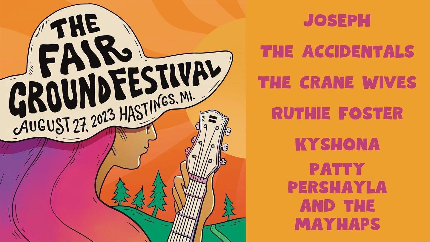 I&rsquo;m excited to be part of the 
Fair Ground Festival lineup presented by @thornapplearts on Aug 27th at the Barry Expo Center / Barry County Fair in Hastings, MI. The first annual concert supporting women in music. Tickets are on sale now! (Link