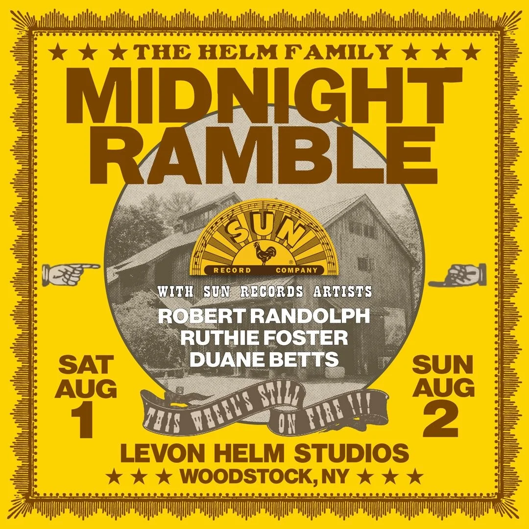 ON SALE NOW: Sun Records&nbsp;is coming to Levon Helm Studios🥁! @levonhelmstudios 

So excited to be joining my fellow Sun Records artists Robert Randolph, Duane Betts, and Amy Helm at the first annual Sun Records Midnight Ramble. ☀️&nbsp;

In The H