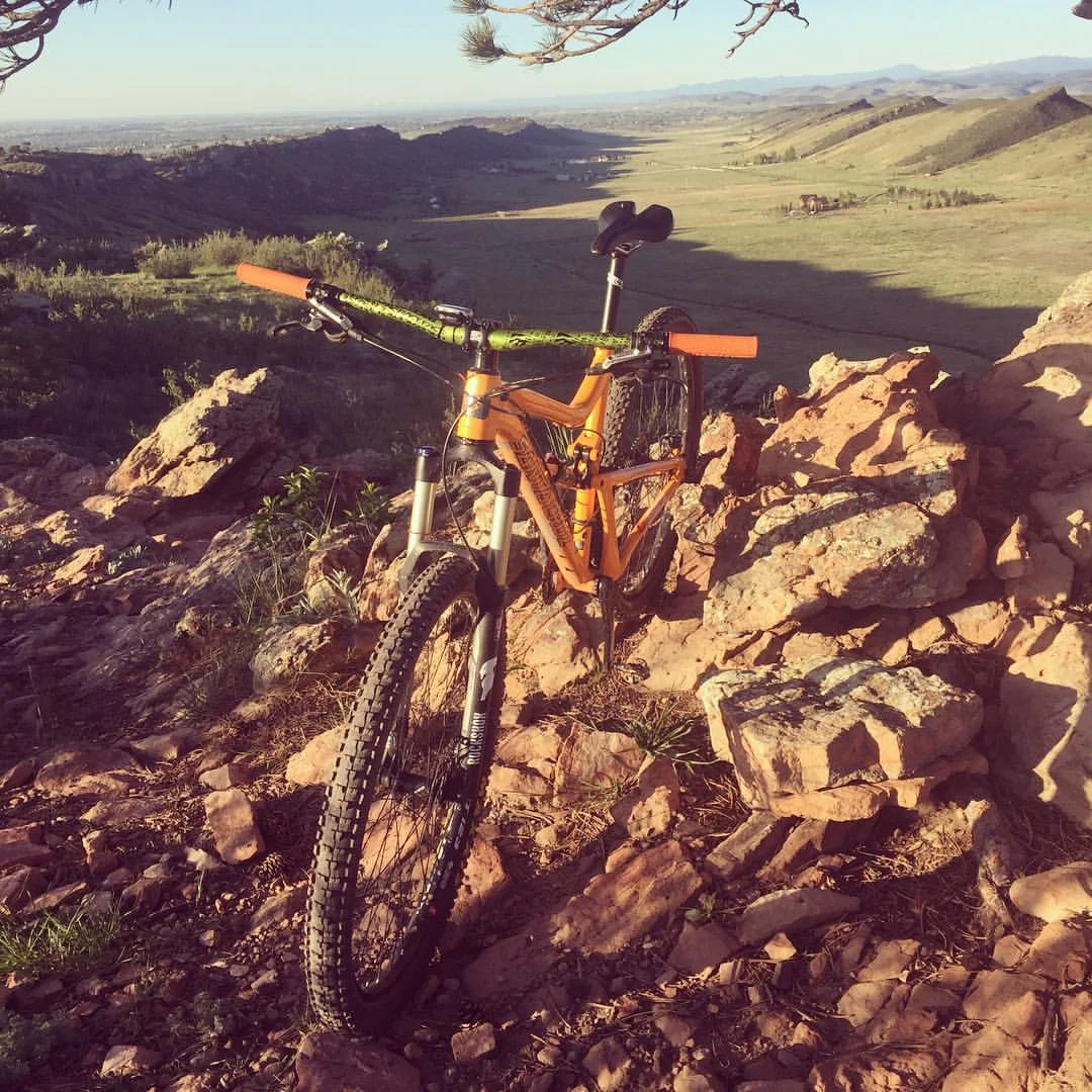 Hitting the trail on the trusty Santa Cruz.