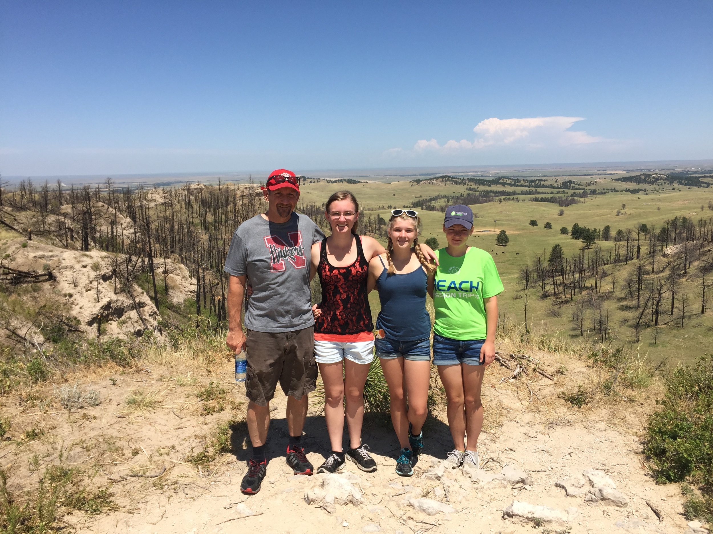 Hiking with the Hyde girls in Chadron, Nebraska
