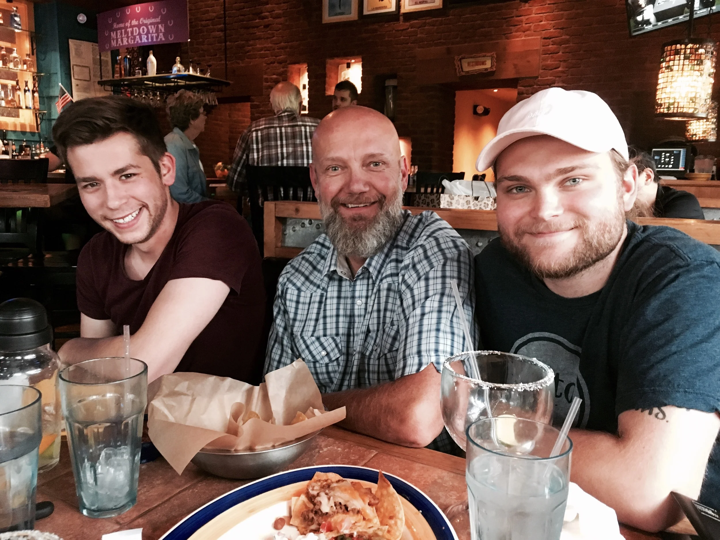 Chowing down on nachos with the Bonfire men