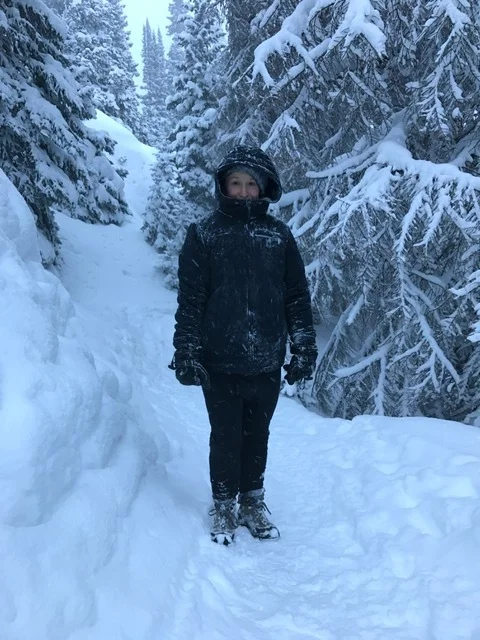 Trekking frozen terrain