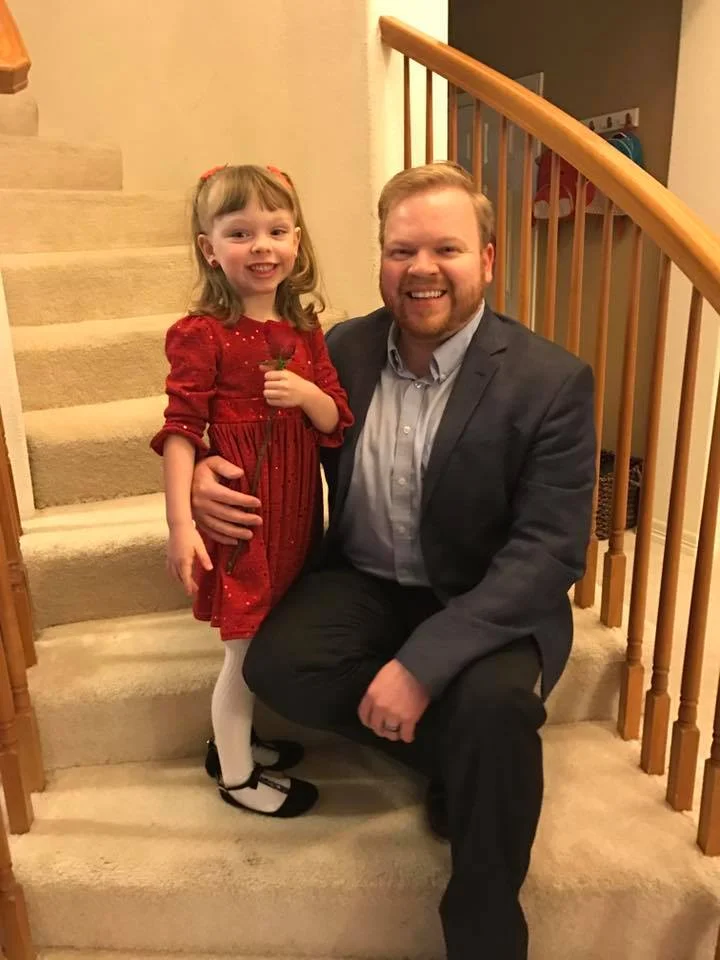 Heading out for a daddy-daughter date.