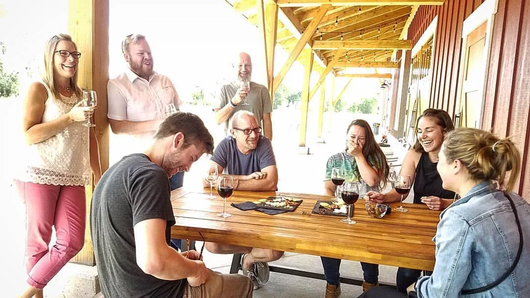 Sipping up antioxidants with the team. Plus, you know what they say...laughter is the best medicine.