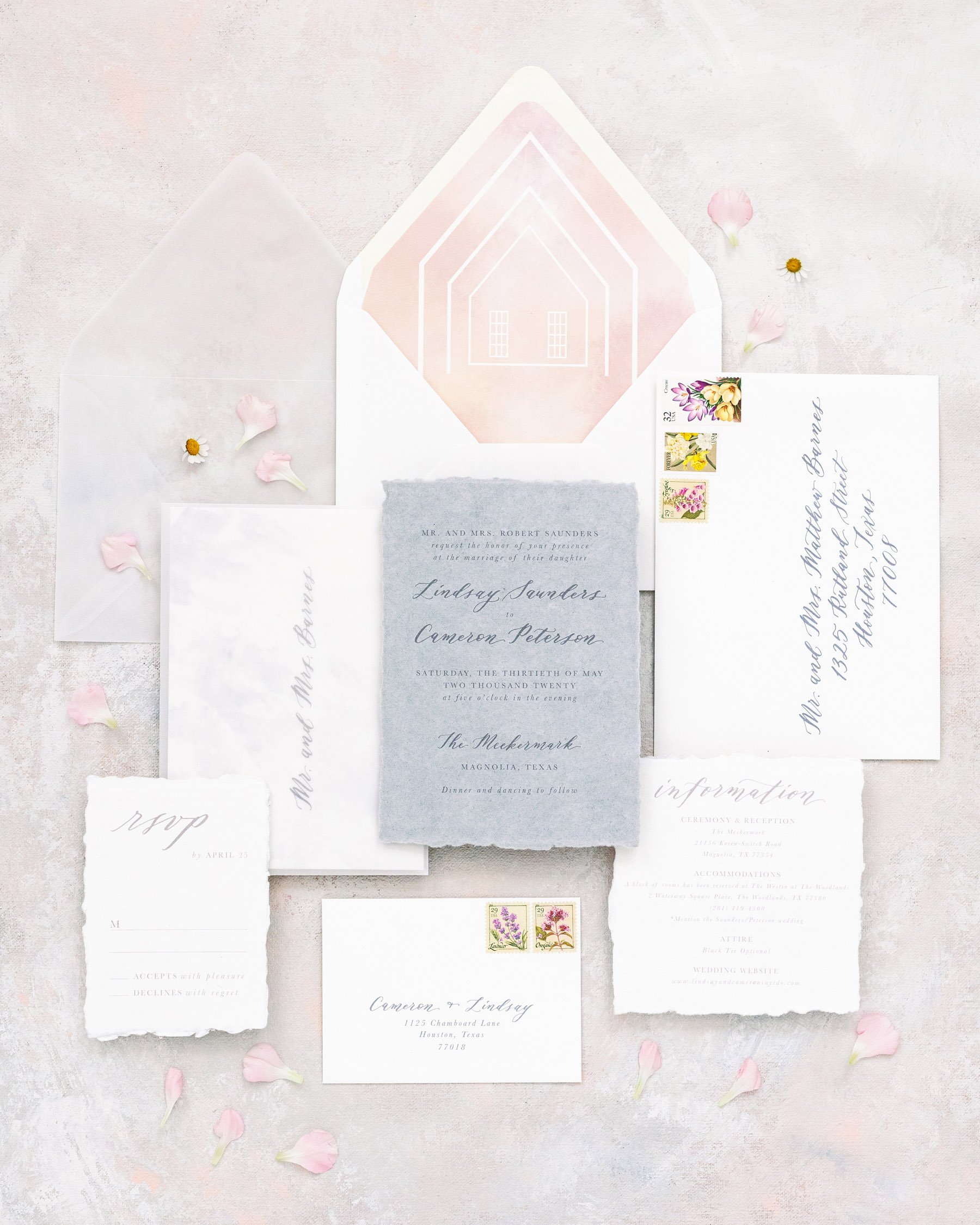 Romantic Handmade Paper Wedding Invitation_Dreams and Nostalgia Calligraphy_Cassie Schott Photography.jpg
