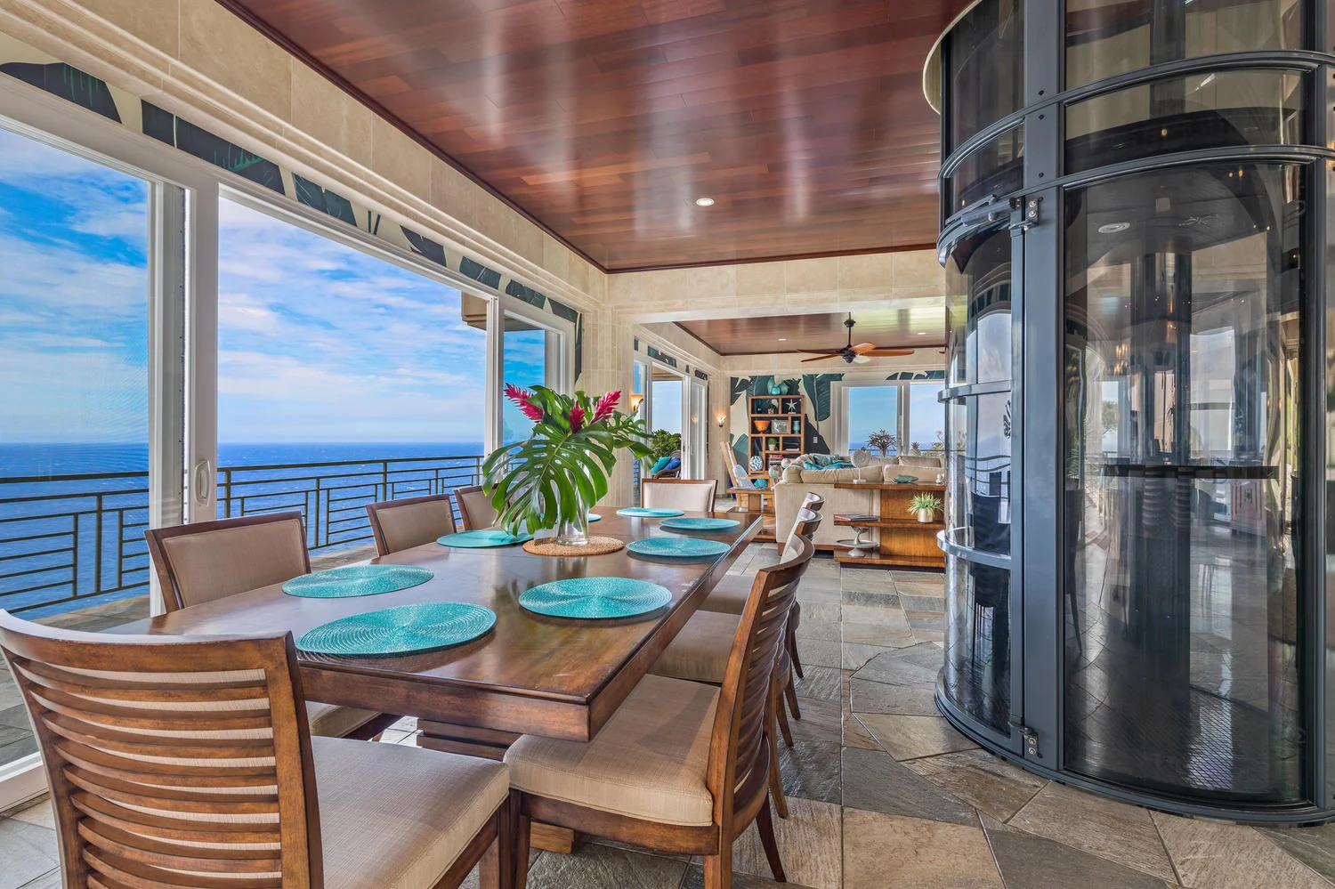 Dining room with stunning ocean view!