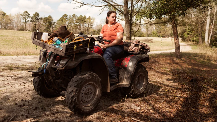 Jessica Silberhorn watches her fiancé, Alex Sutton, fish on their 43 acre farm in Moore County, North Carolina. "I mean, it takes a lot. I won't sugar coat it. It takes a hell of a lot. And I doubt myself everyday as to whether I can continue to do this." Jessica Jessica Sutton is one of 5.5 million military caregivers in the U.S.