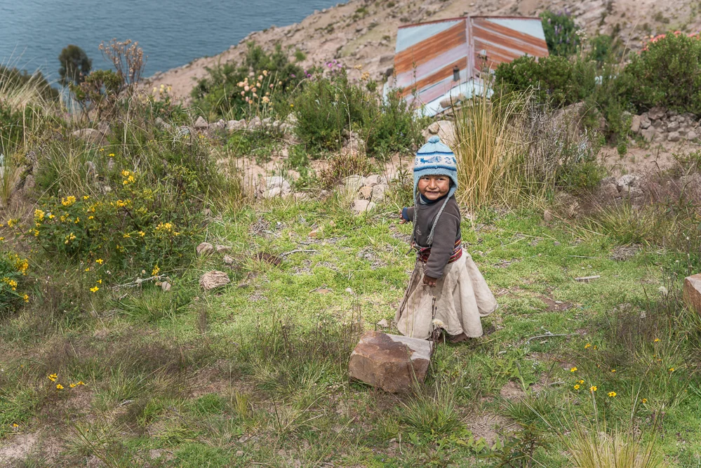 It was a nice walk down, with great views. This little girl was in her yard as we walked by and I managed to photograph her.