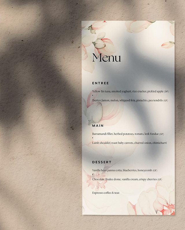 Menu design featuring watercolour florals by Isobel James for Tink &amp; Drew&rsquo;s beautiful wedding day 🌸 printed on uncoated eco stock adding a subtle touch of tactile luxury.