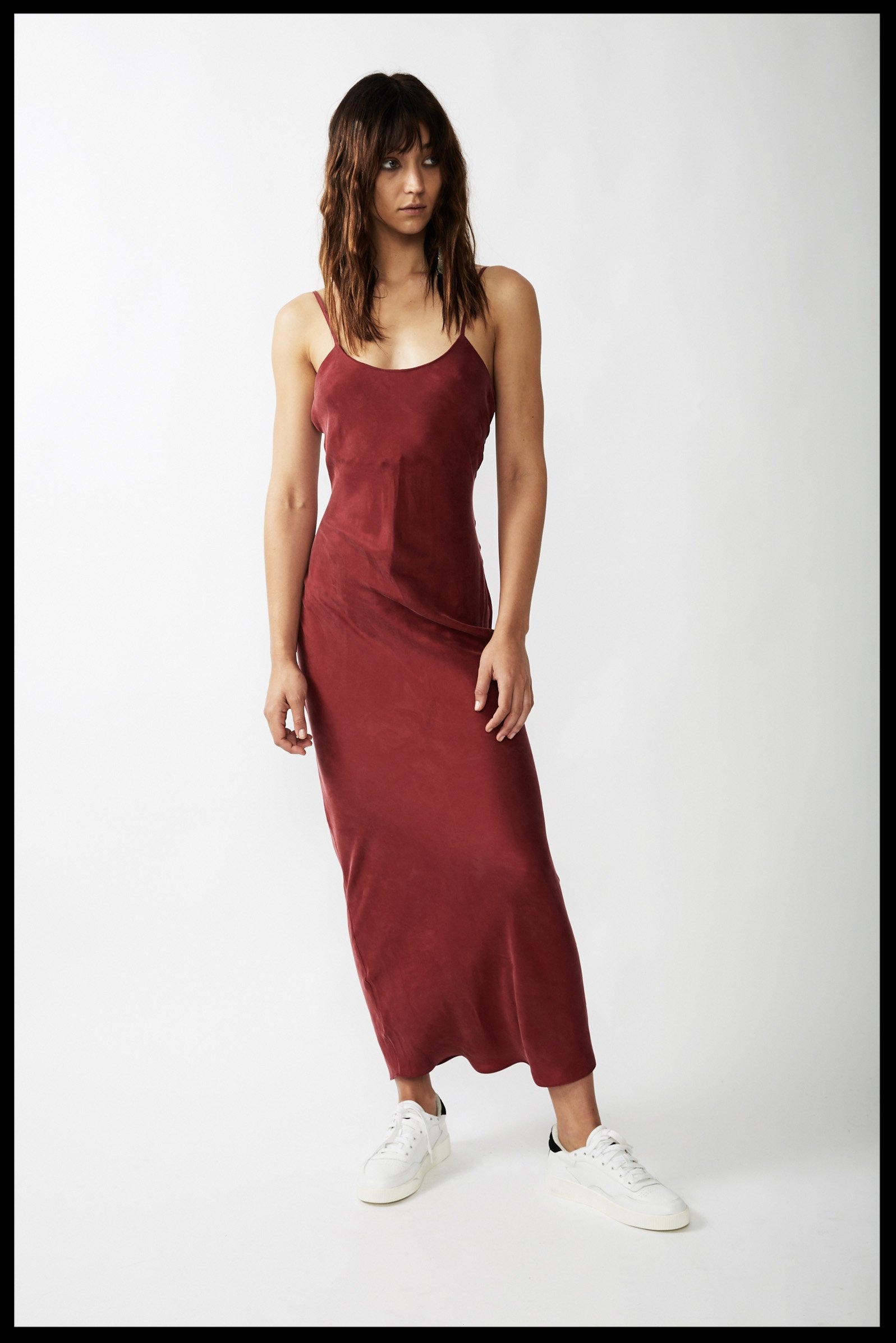 Essential Bias Maxi Slip Dress - Garnet 1. ..jpg