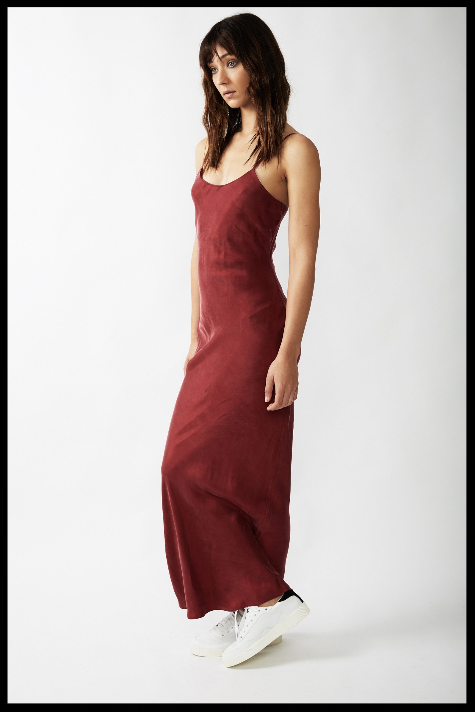 Essential Bias Maxi Slip Dress - Garnet 2. ..jpg
