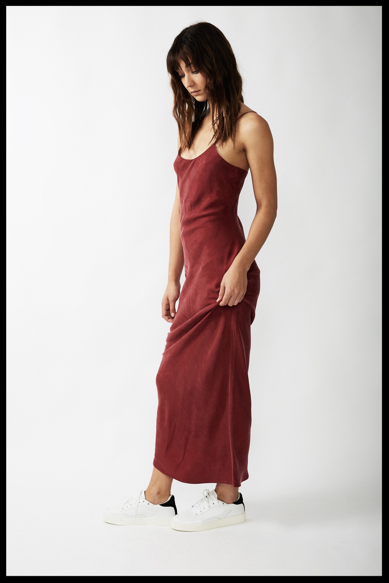 Essential Bias Maxi Slip Dress - Garnet 3. ..jpg