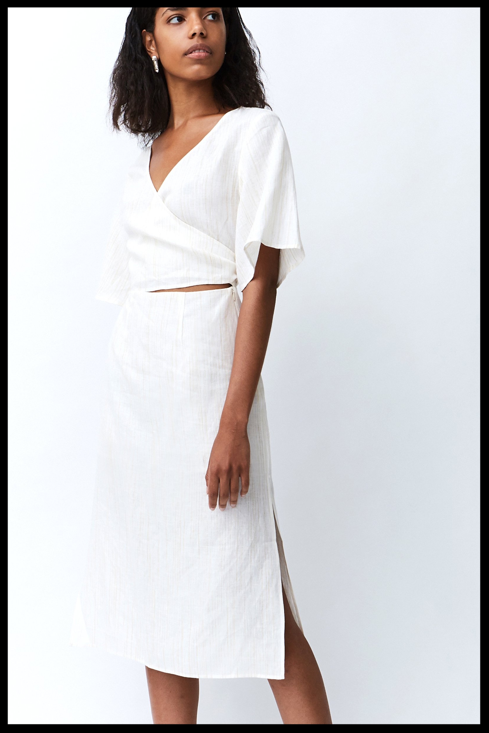 Midi White Wrap Dress Online Deals, UP ...