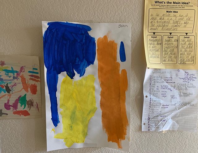 We have a wall in our house that gets decorated each school year with good grades, cool artwork, short stories, etc. 
A few weeks ago I’m cleaning out Anna’s room and I find two crumpled up papers from last year’s homework hidden in