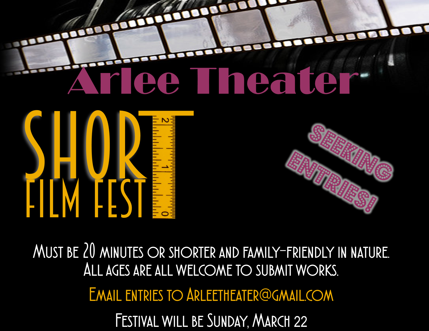Arlee Short Film Fest Flyer Seeking Entries Slide.png