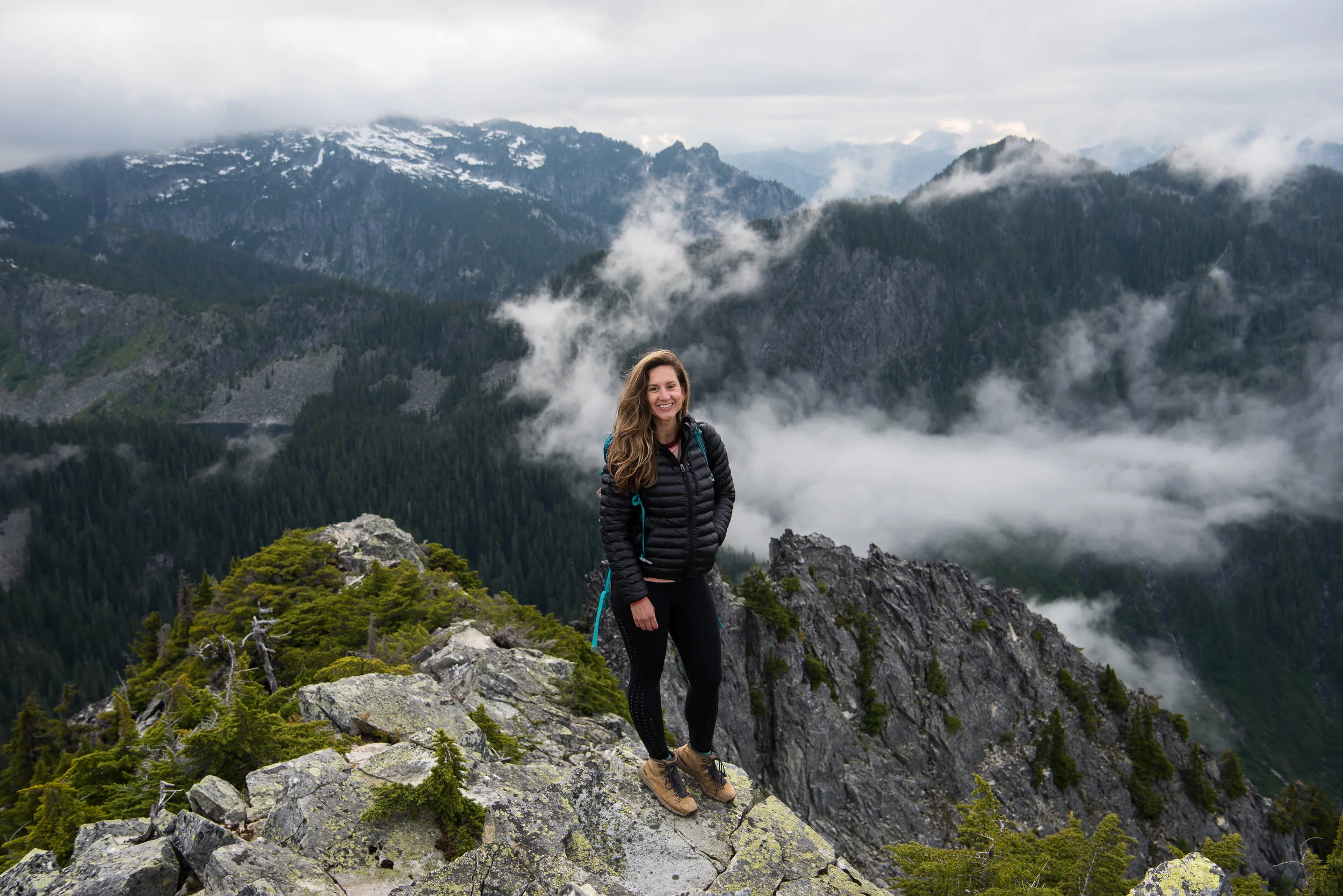 Holly on the summit of Wright Mountain