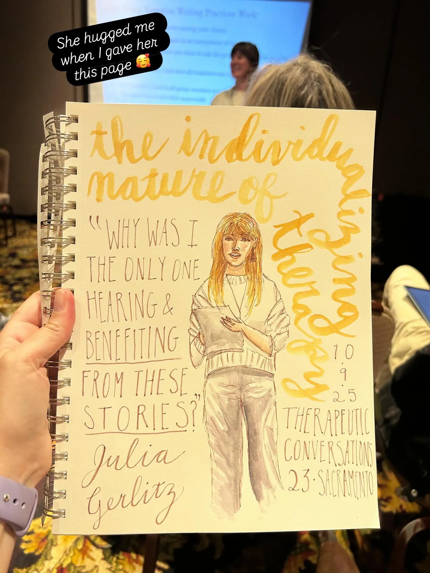 I&rsquo;ve been to a lot of narrative therapy trainings this week! I handed the first three speakers these perforated pages from my AquaBee sketchbook and they all expressed their gratitude. One even gave me a hug! It felt special to connect with the