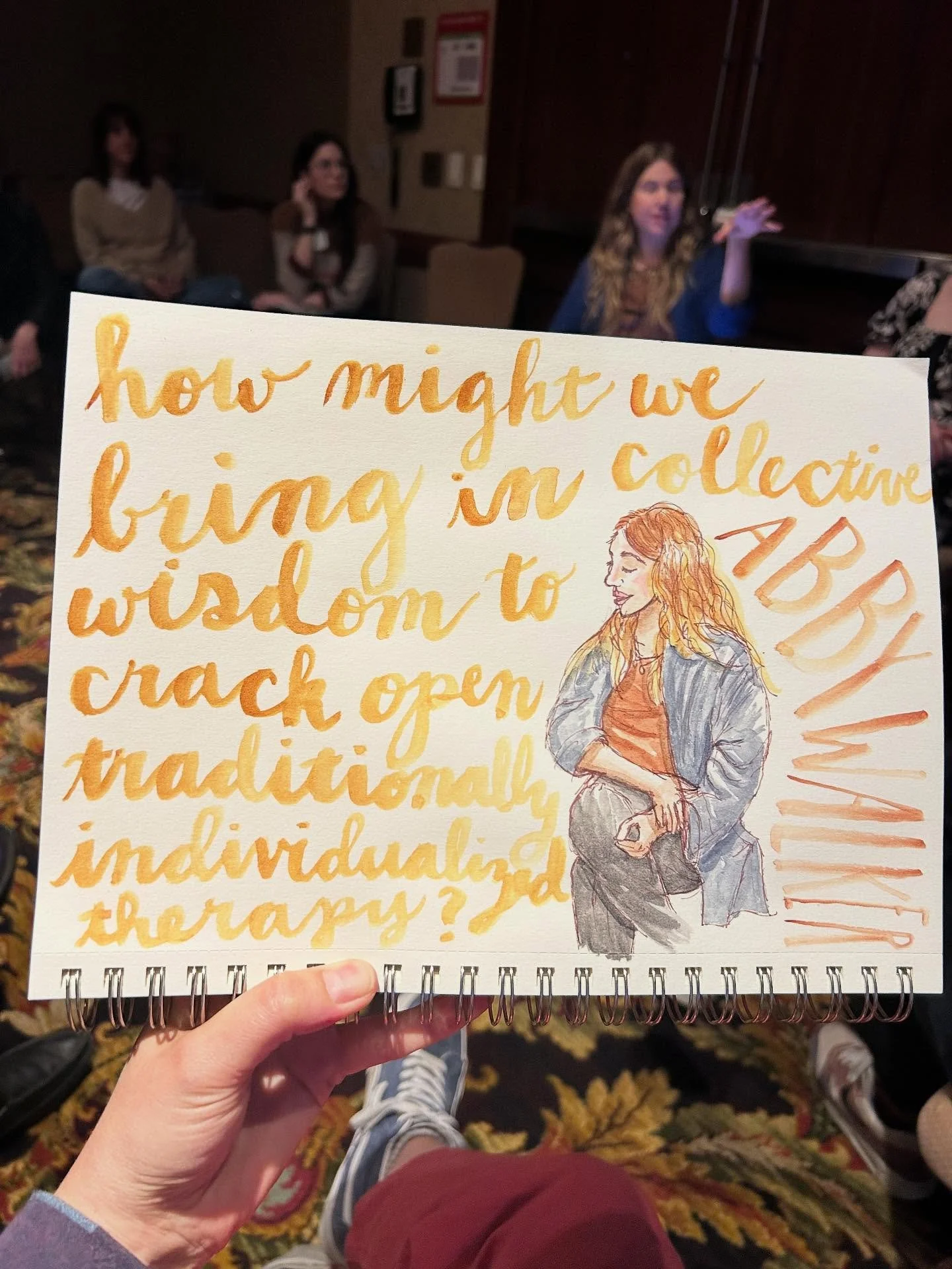 I gifted all these speakers their sketches. This was such a meaningful way to connect with the speakers as humans, and to internalize their ideas and words. I can&rsquo;t believe @theartofthepost already framed hers. 🥹

The Narrative Therapy Confere