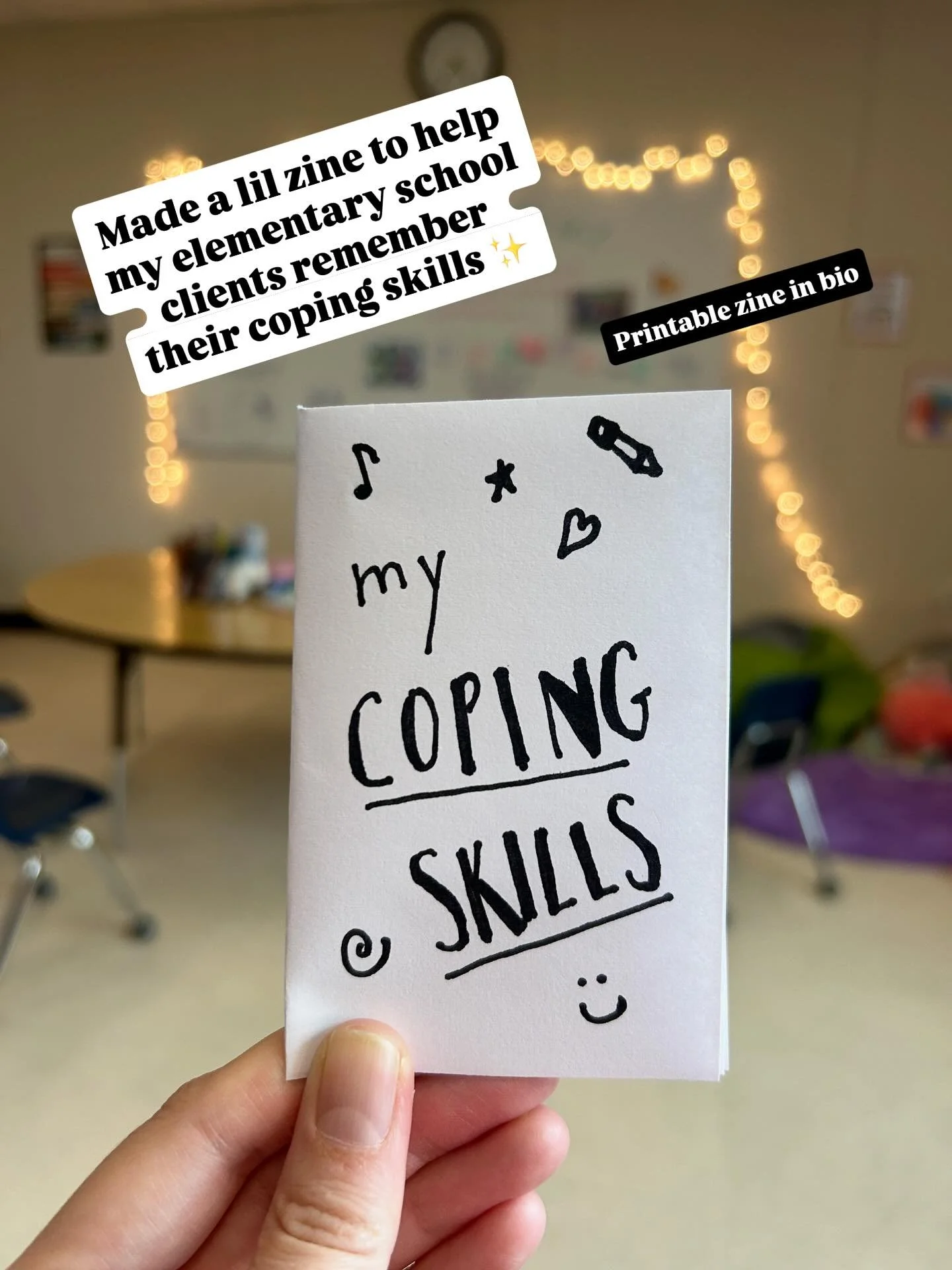 I almost didn&rsquo;t share this because I made this zine in a hurry so I could see clients. But in the spirit of good enough sketching, here&rsquo;s a zine I made to help my elementary school clients review their coping skills before winter break. T