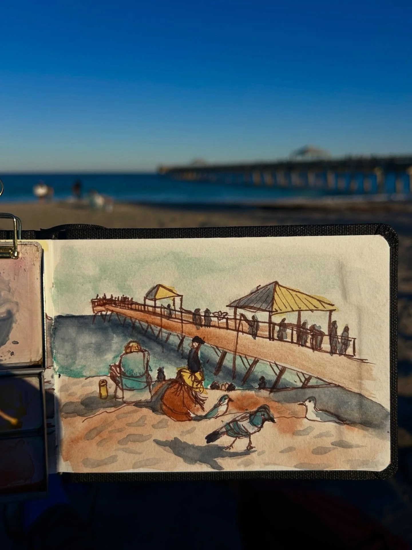 Some sunny Florida sketches from my birthday December 31, and my first time sketching on a beach (10 out of 10, would recommend). I miss sketching outside in the warmth and can&rsquo;t wait for the spring in Sacramento! In the meantime, I&rsquo;ve go