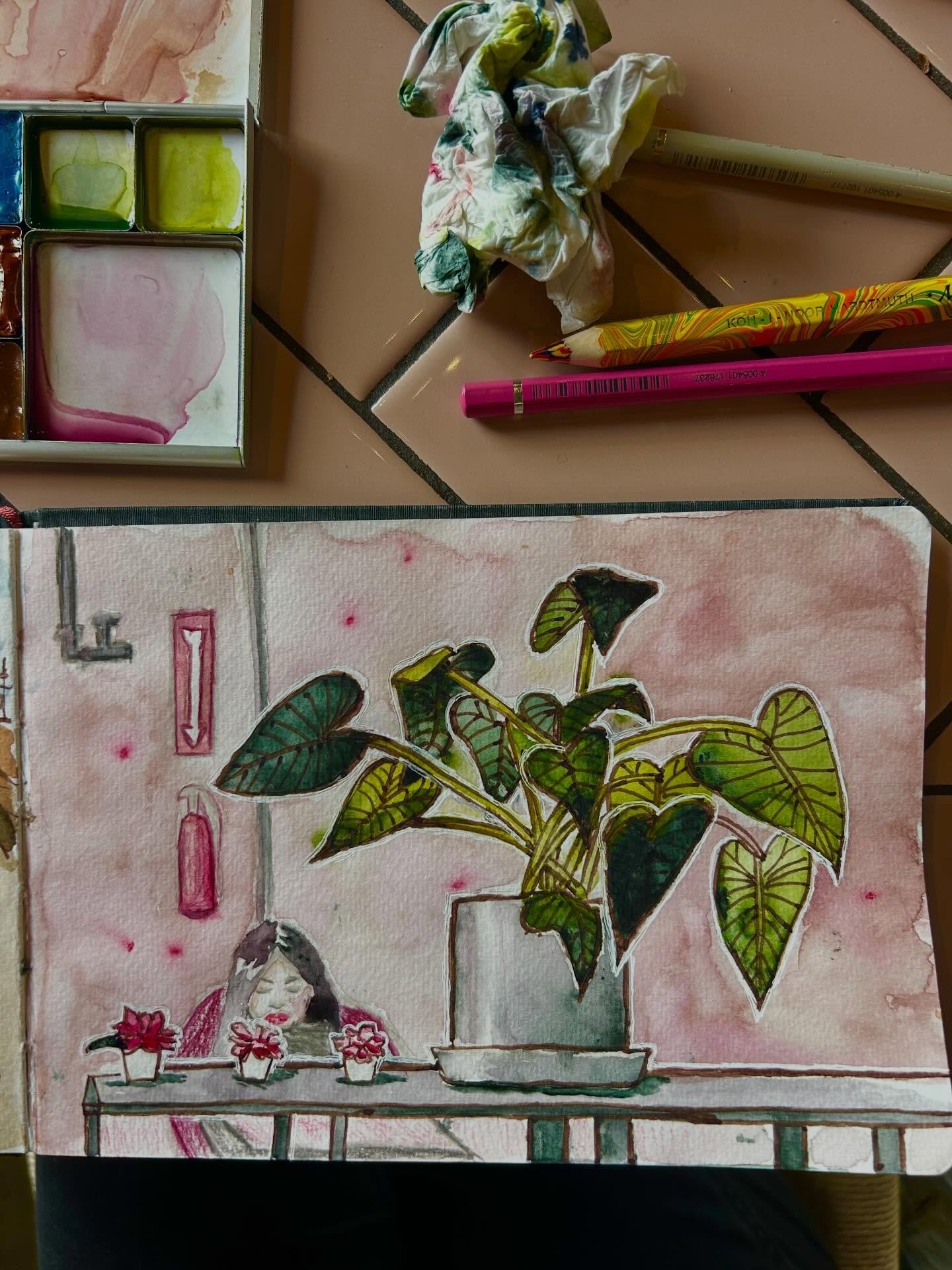 Nothing restores my sanity like this. I went on two artist dates with myself yesterday, and it felt like a reset button for my brain. I spent hours immersed in the present moment, enjoying the unexpected dance of watercolors. 

Photos 1-3: I sketched