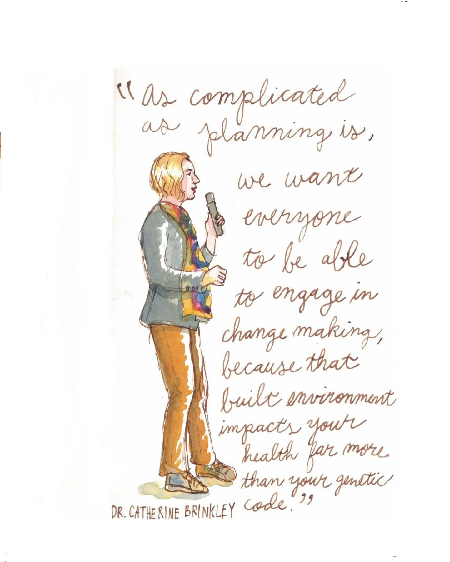 I had the honor of sketching Dr. Catherine Brinkley @cklectures last night! She empowered a room full of people @tandem_916 to feel like we could participate in city planning. Looking forward to more of these talks at Common Knowledge!

Also thanks t