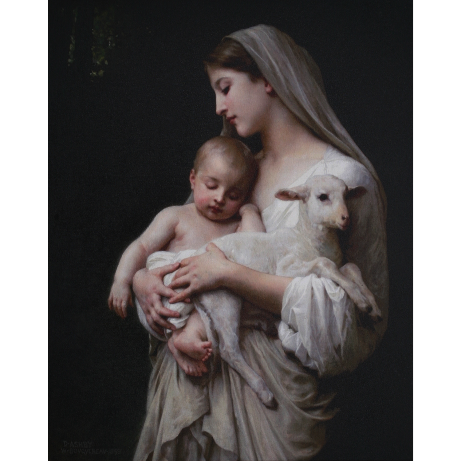 Mary and The Lamb - 16x20 Canvas Giclée
