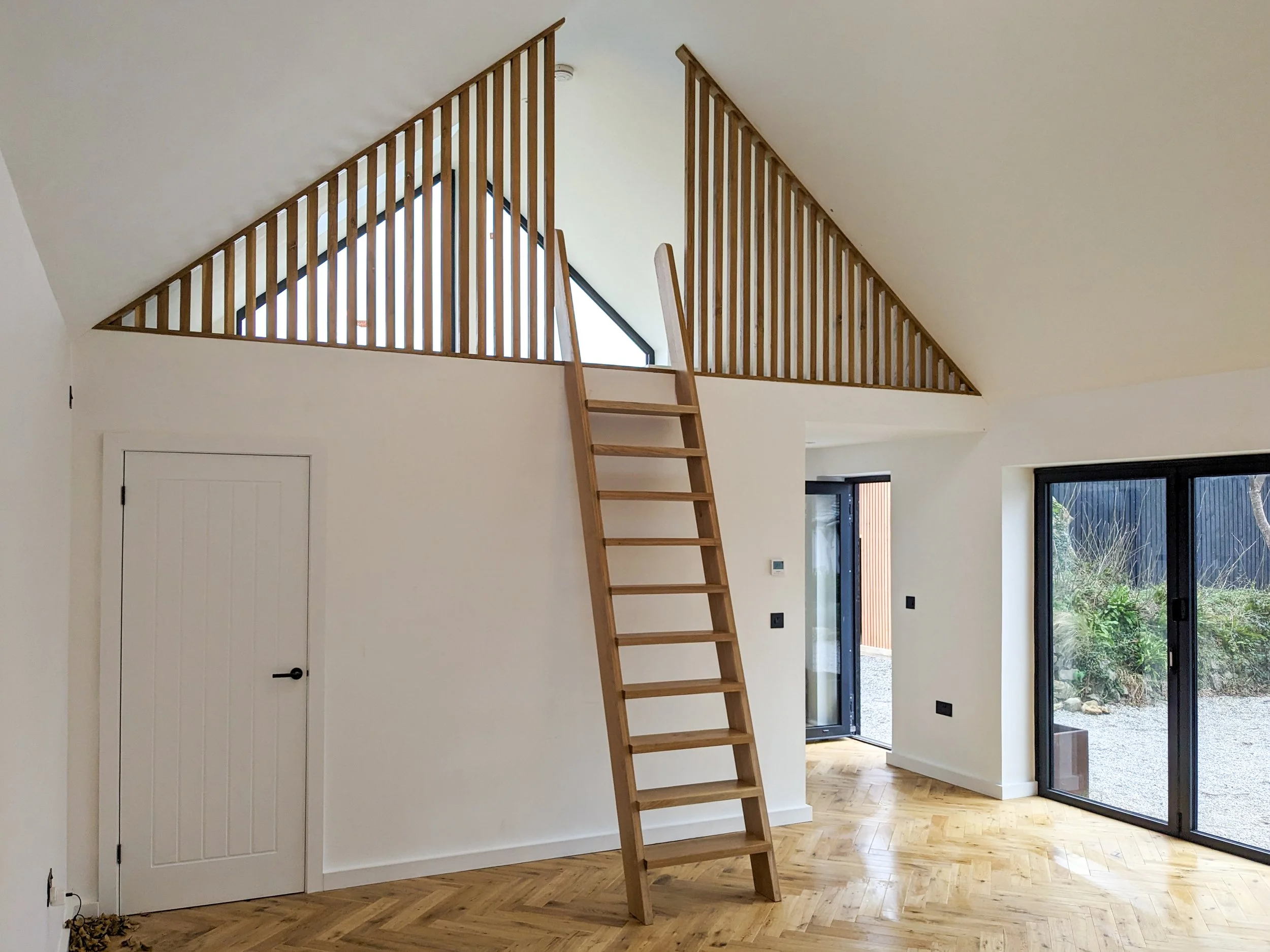 Oak Mezzanine Ladder and Balustrade