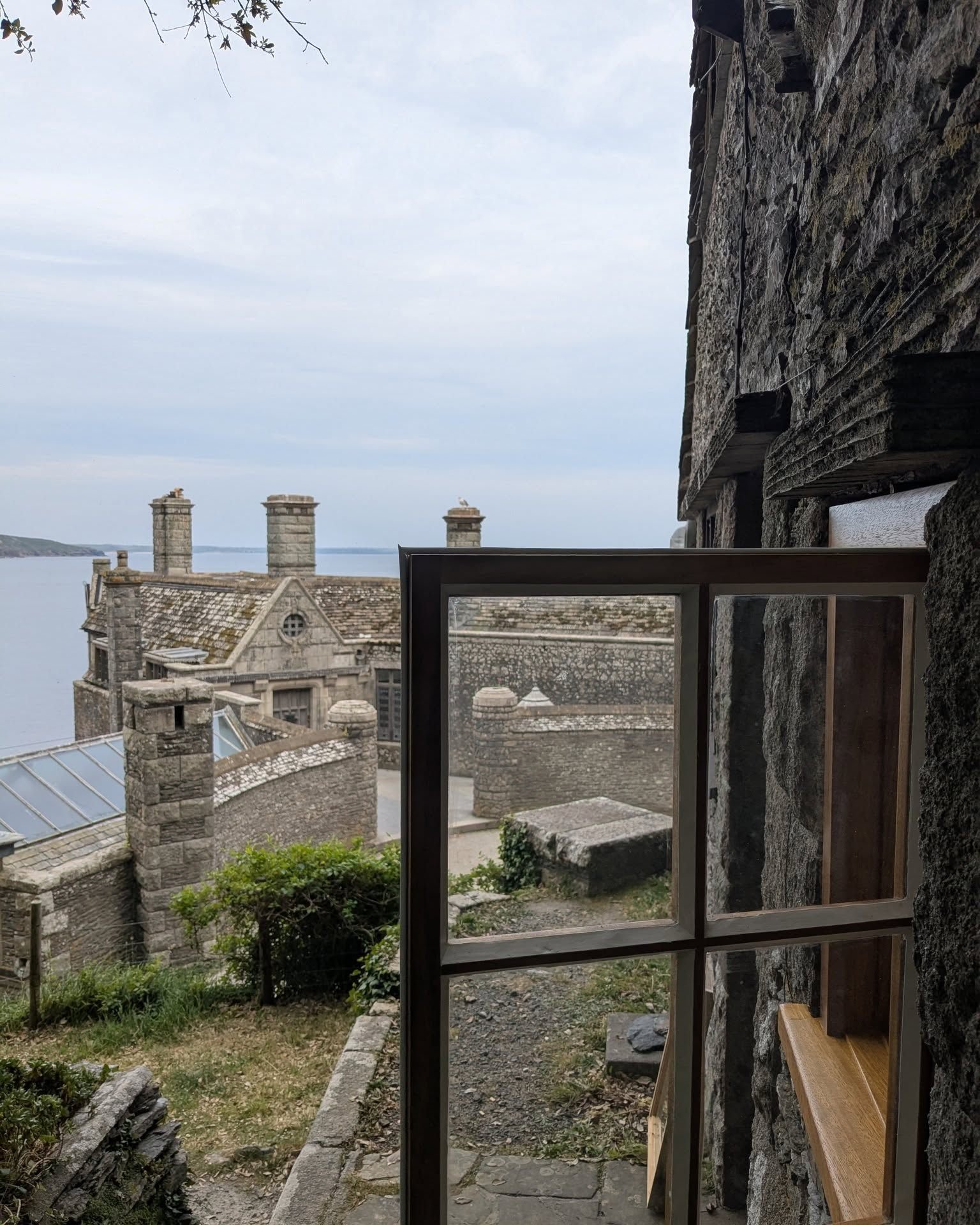 A few stills of this bespoke Iroko four-pane window at @prussiacove - a simple, classic little window, with the most spectacular view and setting. Made to match / replace an existing rotten window. Crafted from Iroko hardwood using traditional joiner