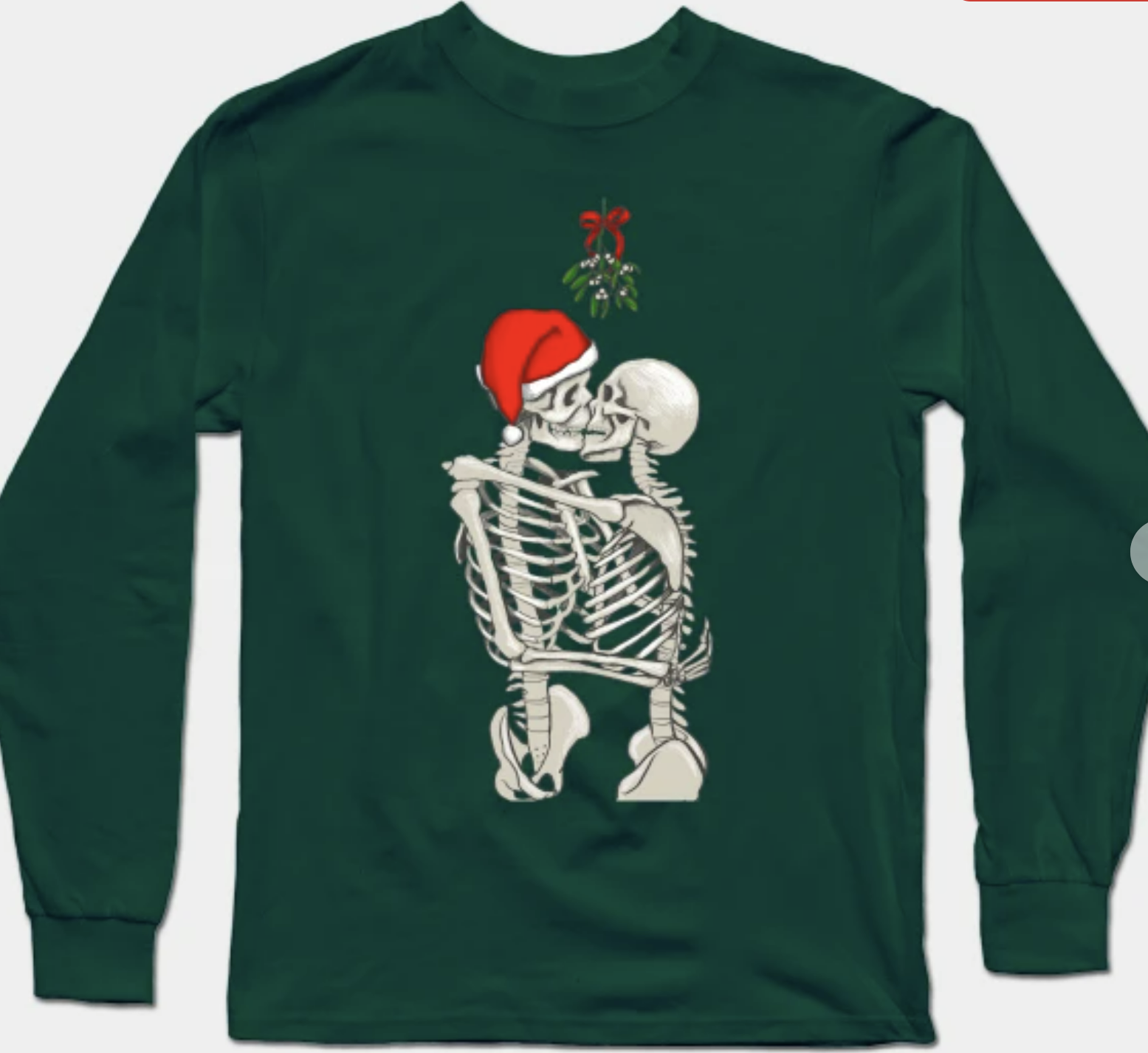 Mistletoe Skeletons Long Sleeve T shirt