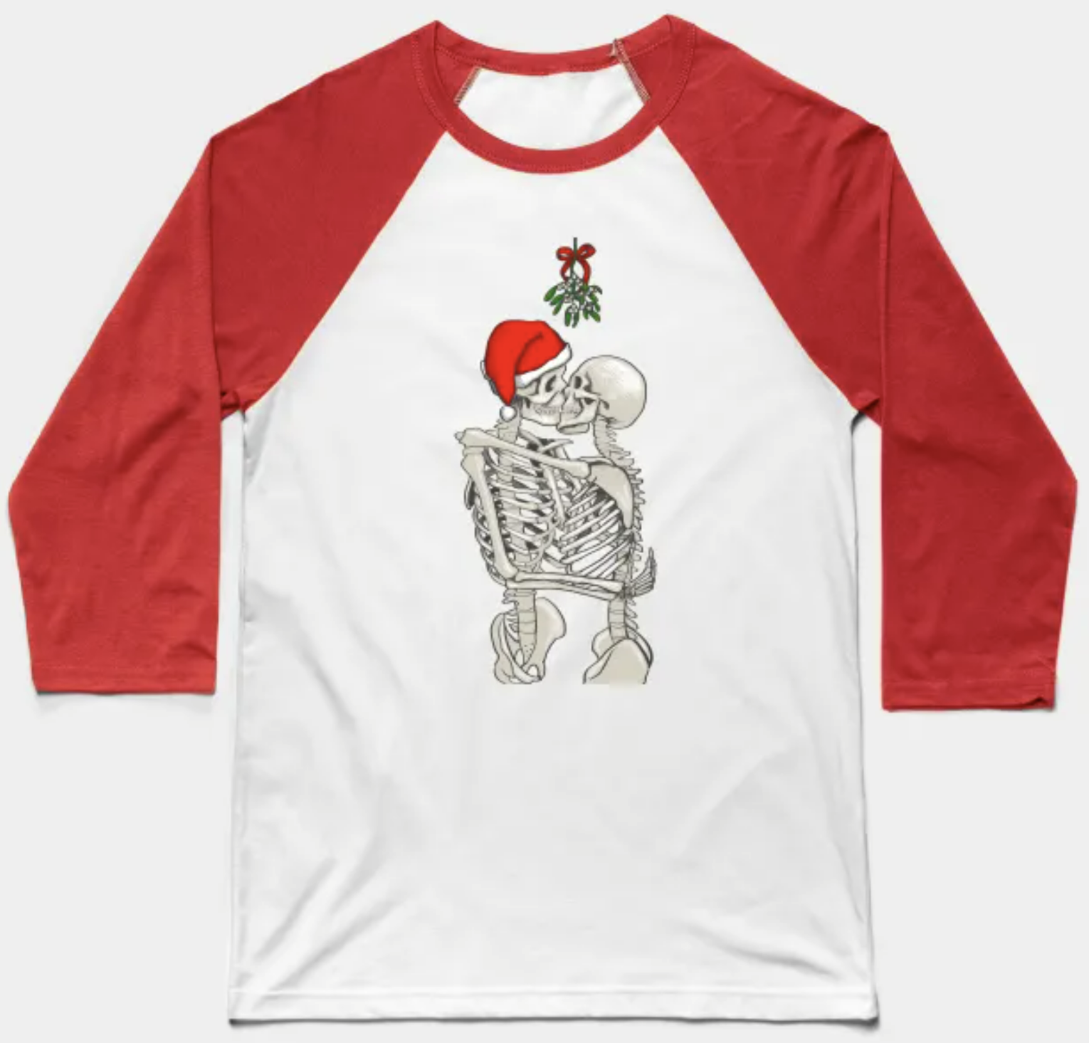 Mistletoe Skeletons Baseball Shirt