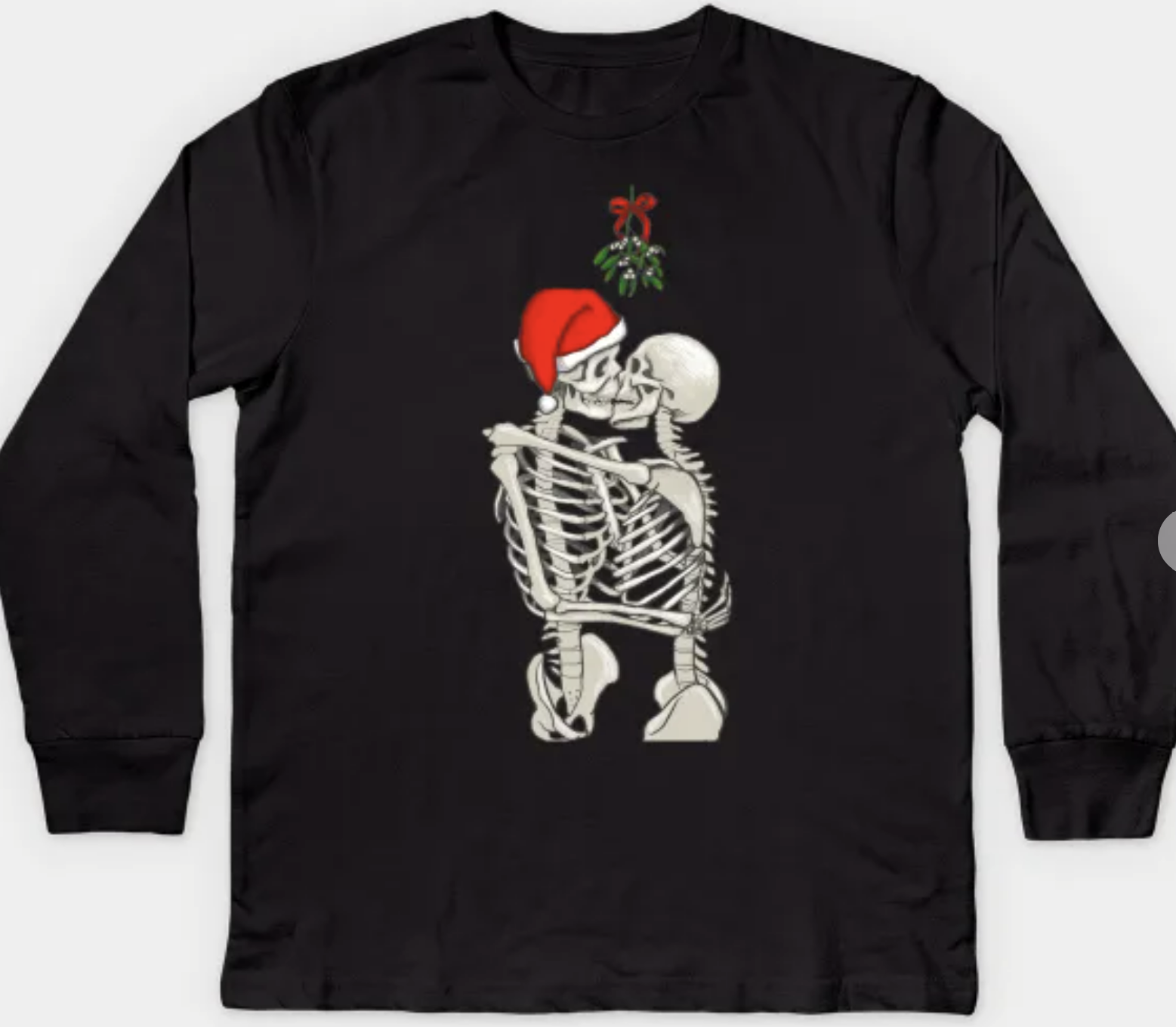 Mistletoe Skeleton Kids Long Sleeve T Shirt