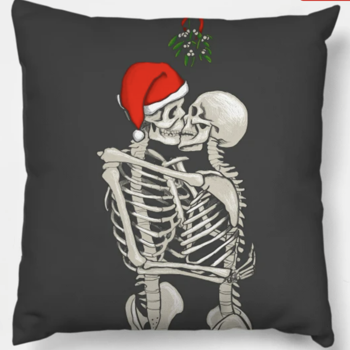 Mistletoe Skeletons Throw Pillow