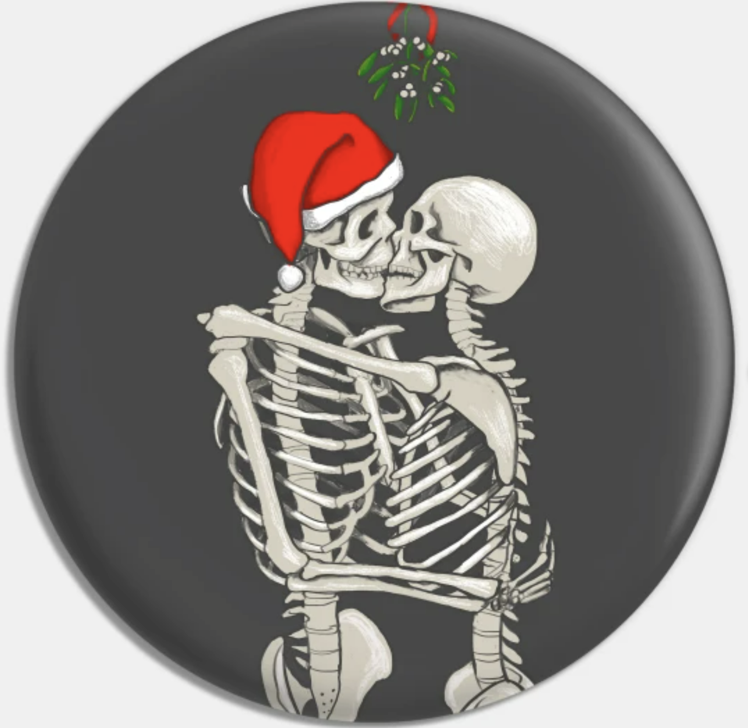 Mistletoe Skeletons Pinback Button