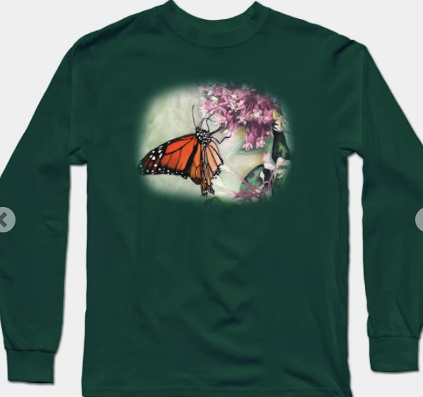 Monarch on Milkweed Long Sleeve T Shirt