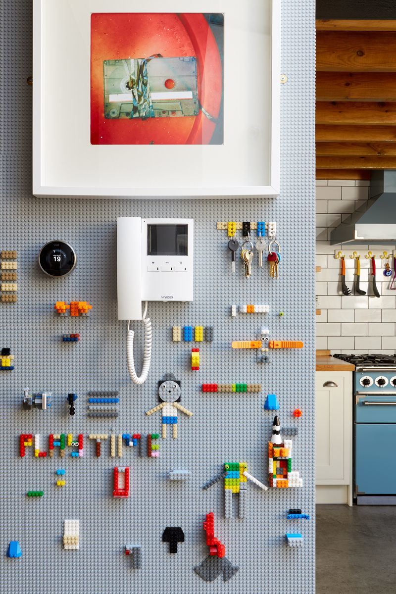 The playful lego wall proved a hit with the presenters.