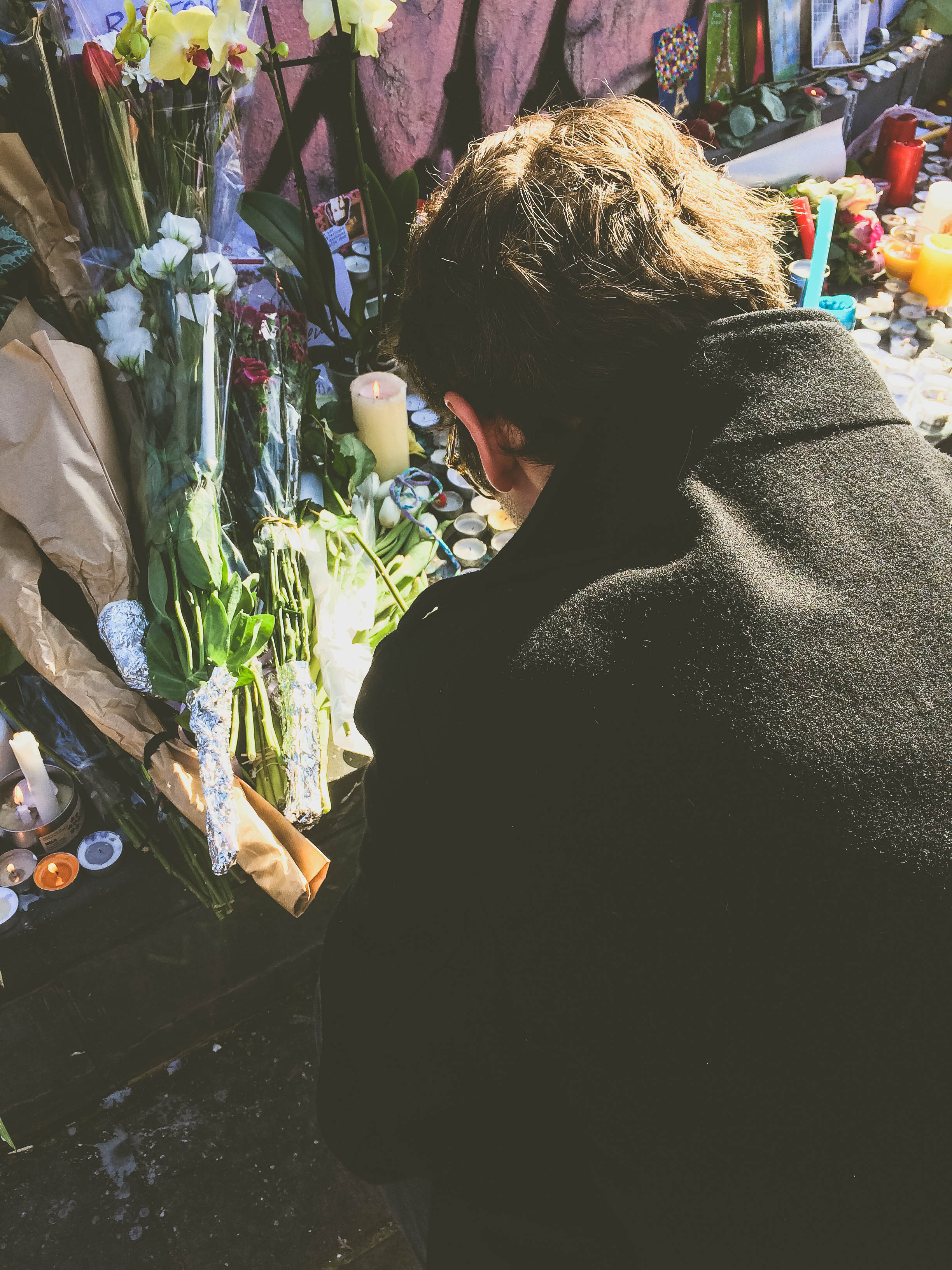 Lighting a Candle at Place de la Republique