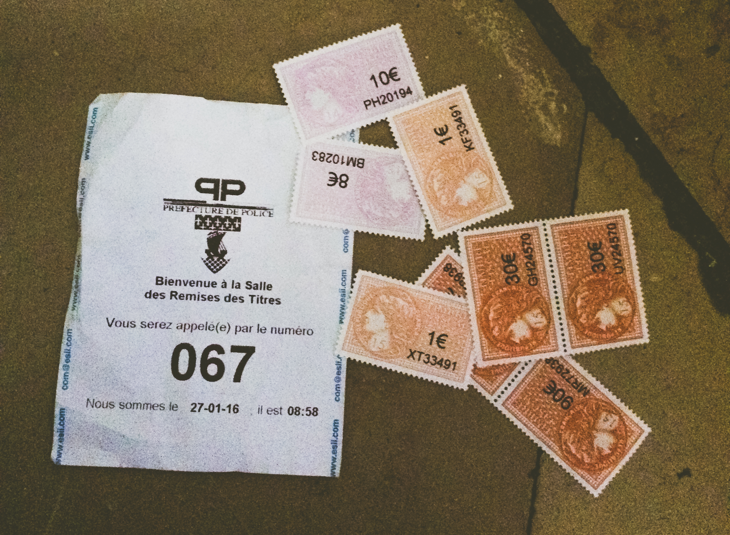 TIMBRES & NUMBER AT THE PREFECTURE