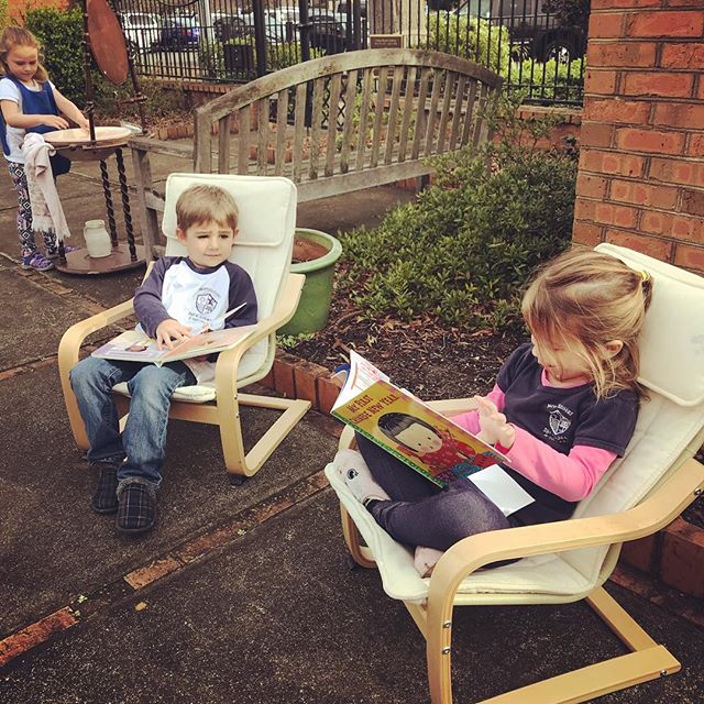 Our Early Childhood class enjoyed this beautiful day in the memory garden. #montessorischool #practicallifeskills #montessorikids #beautifulday #ourkidsarethebest #hartsvillesc