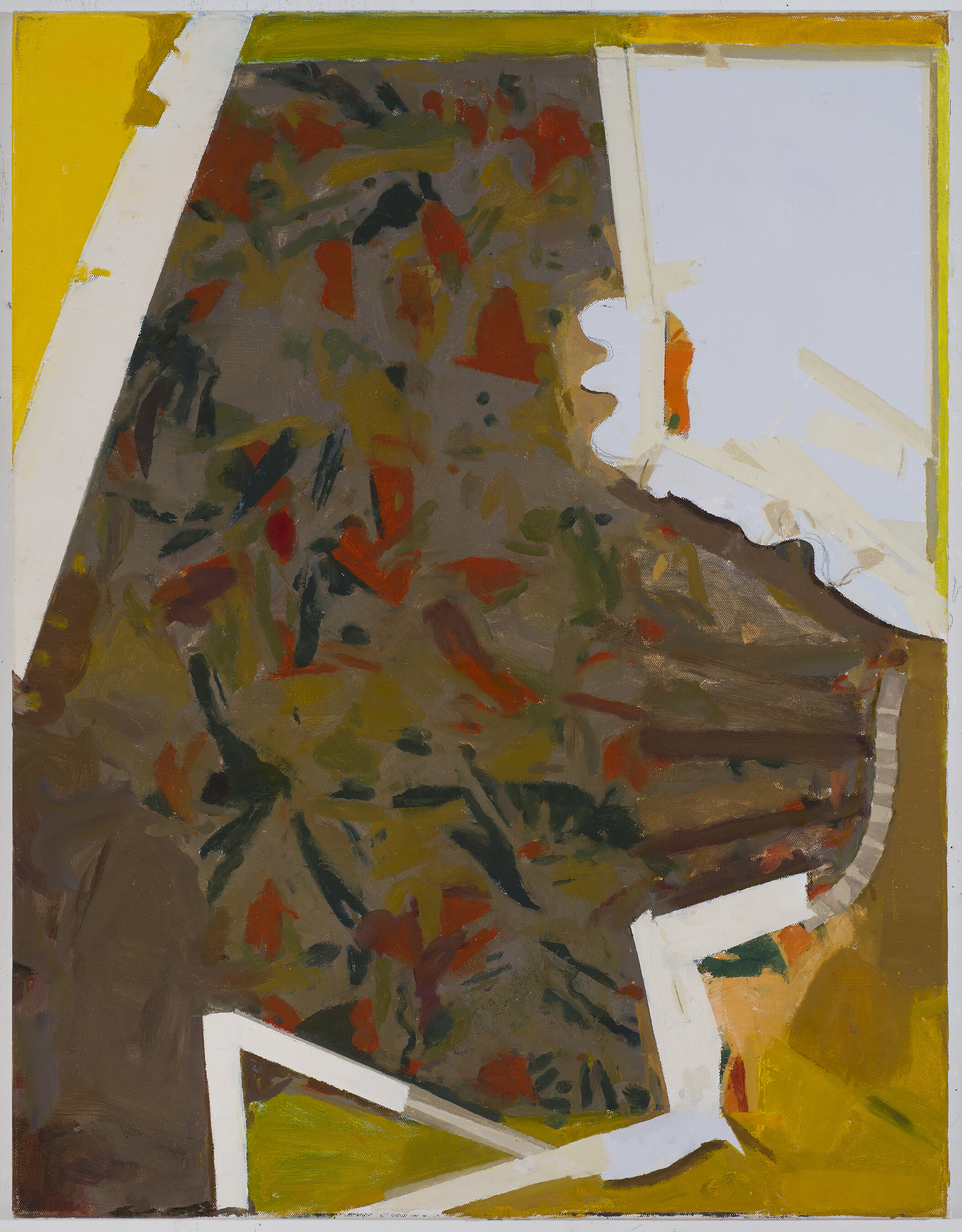  interrupted (no.2) or after Vuillard’s ’The Yellow Curtain', 2014 oil on canvas 30 x 24 in    