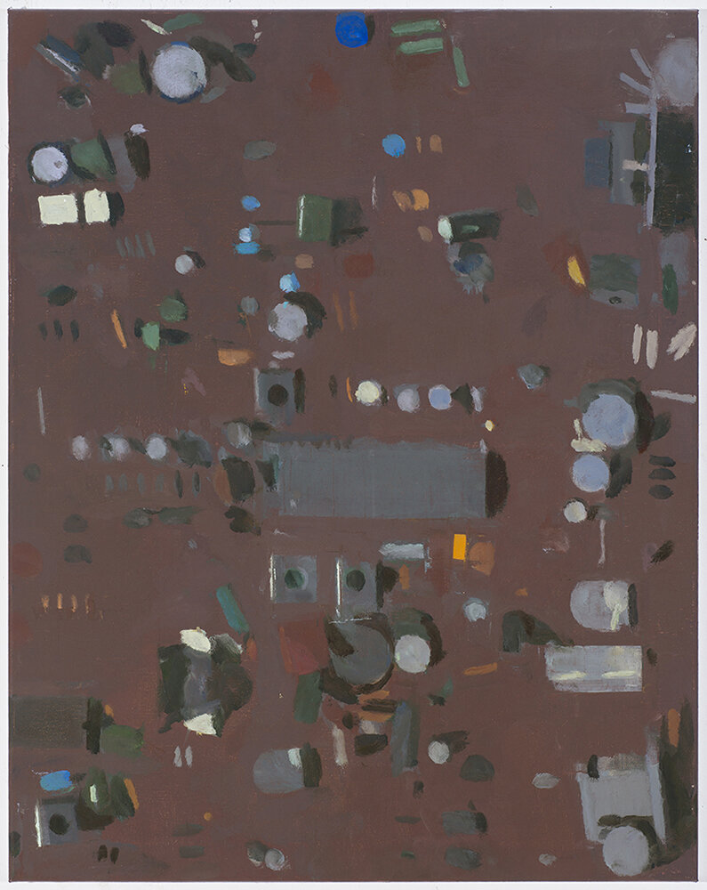  blips from above no.1, 2014 oil on canvas 40 x 32 in  private collection    