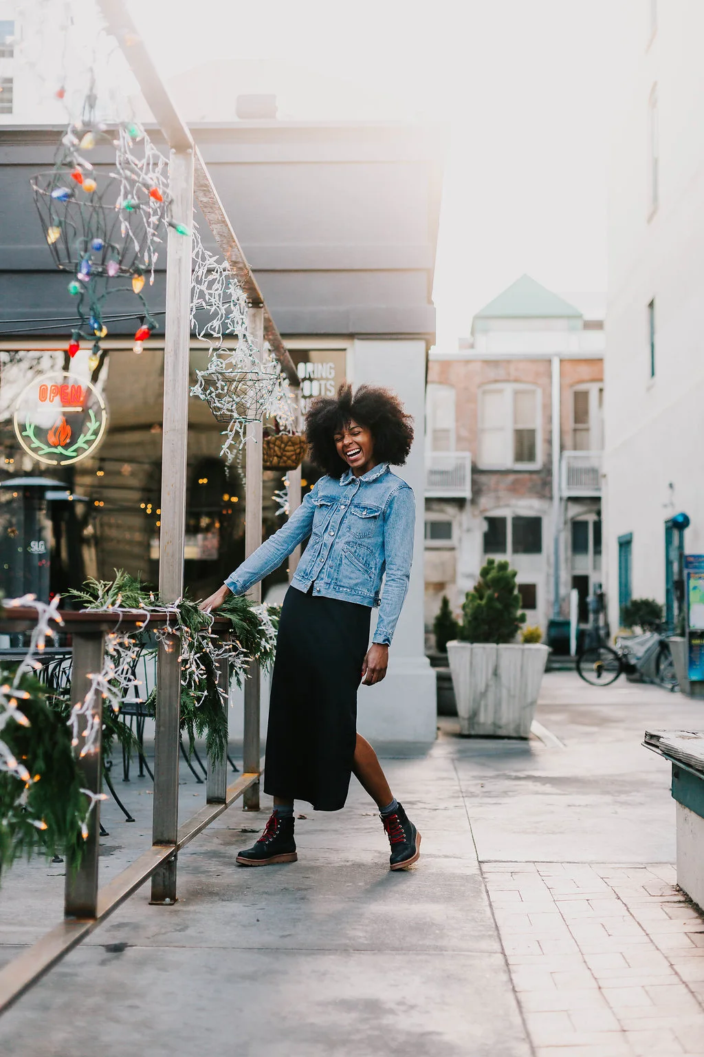 denim jacket- Derek Lam dress- Target boots- Tamaris