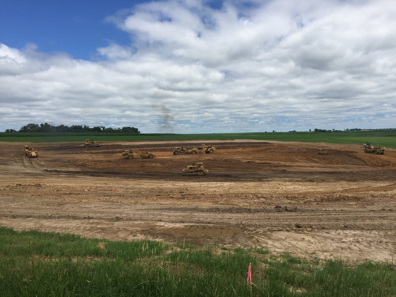 Preliminary Grading for the Proposed Feed Storage Area and Leachate Collection Basin