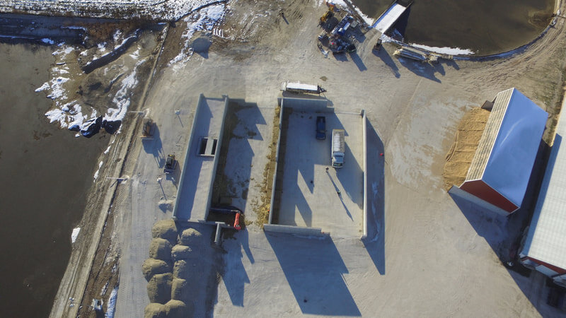 Overhead View of the Sand Separation Building Being Constructed