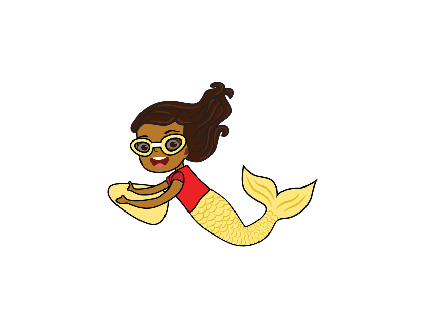 Swim Fins mermaid mascot
