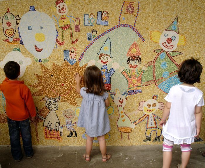 le jour de l'inauguration de la fresque